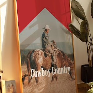 Vintage Marlboro Druck, Cowboy Country, Marlboro, Vintage Poster, Retro Kunstdruck, Leinwand Wandkunst, Premium Leinwand Wandkunst, Geschenk für Papa