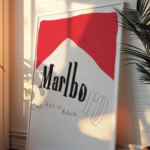 Plakat Vintage Cigarette Print, Retro Marlboro Print, Plakat Vintage, Plakat Tytoniowy, reklama vintage, plakat papierosowy, wydruk Marlboro