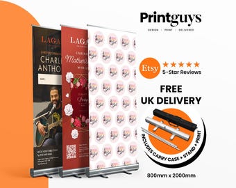 Roller Banner Printed /Carry Case/ Delivered /Your Artwork - Pop/Roll/Pull up Display Exhibition Stand.