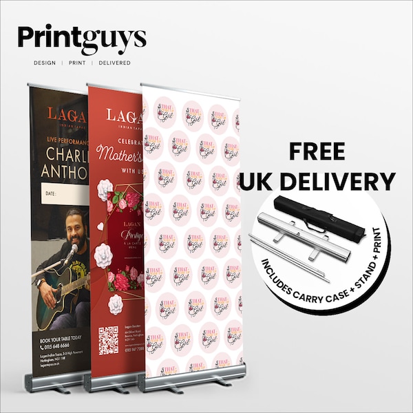 Roller Banner Printed /Carry Case/ Delivered /Your Artwork - Pop/Roll/Pull up Display Exhibition Stand.