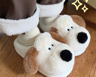 Cute Dog Couple Slippers - Plush Comfort, Warmth & Safety - Adorable Matching Set for Cozy Nights at Home!