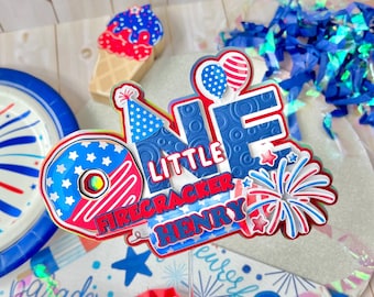 Decorazione per torta "Un piccolo petardo": patriottica per il primo compleanno.