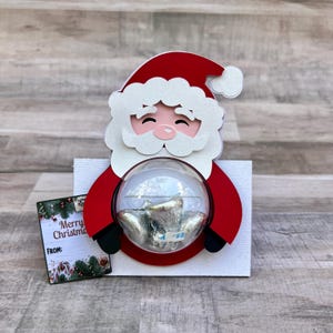 Kaarthouder kerstcadeau, kerstman handgemaakte kerstsok, cadeau kerstleraar, kerstbedankje, decoraties kerstfeest