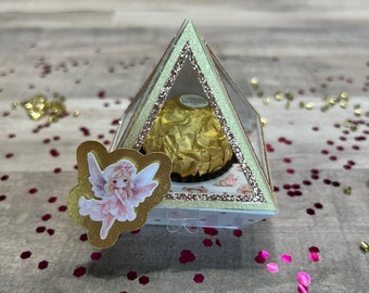 Fairy Ferrero Rocher Favor Box: Gold & Pink Party Decoration