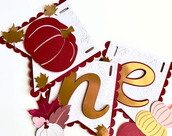 Our Little Pumpkin Highchair Banner, ONE Fall First Birthday Decorations