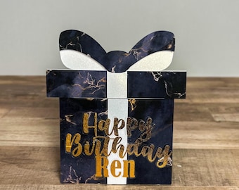 Personalized Birthday Gift Card Holder, Premium Cardstock Gift Box