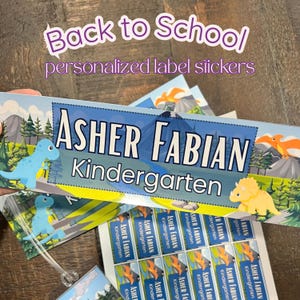 Étiquettes personnalisées autocollantes pour enfants, packs d'autocollants pour la rentrée scolaire, imperméables, brillants ou holographiques, organiseur de fournitures scolaires