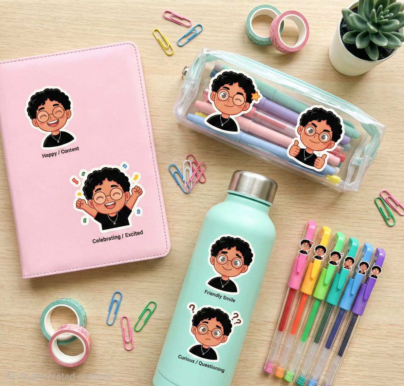 Kawaii Anime Boy Sticker Sheet, Funny Expressions, Planner Decals ...