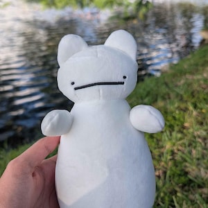 Peluche de gato blanco, juguete de peluche hecho a mano, peluche, regalo de gatito lindo y tonto, animal ditto, stenly