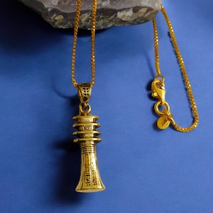 Collier pilier Djed en or, pendentif talisman égyptien