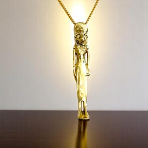 Gold Goddess Sekhmet Necklace, Egyptian Lioness Warrior Pendant, Ancient Egypt Jewelry, Protection Talisman Gift for Her, Spiritual Amulet
