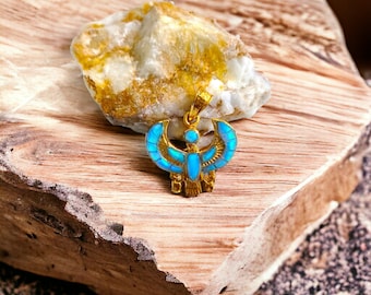 Gold Horus Pendant – Egyptian God Necklace, Revival Talisman Gift