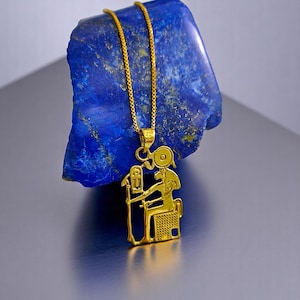 Gold Goddess Sekhmet Necklace, Egyptian Lioness Warrior Pendant, Ancient Egypt Jewelry, Protection Talisman Gift for Her, Spiritual Amulet