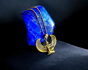 Gold Maat Pendant – Egyptian Goddess Talisman Necklace Gift