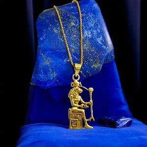 Gold Goddess Sekhmet Necklace, Egyptian Lioness Warrior Pendant, Ancient Egypt Jewelry, Protection Talisman Gift for Her, Spiritual Amulet