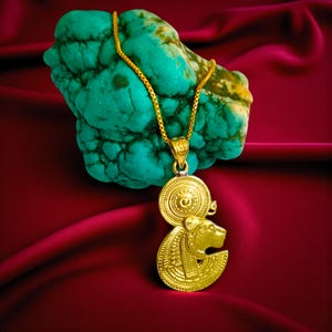 Gold Goddess Sekhmet Necklace, Egyptian Lioness Warrior Pendant, Ancient Egypt Jewelry, Protection Talisman Gift for Her, Spiritual Amulet