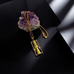 Collier pilier Djed en or, pendentif talisman égyptien