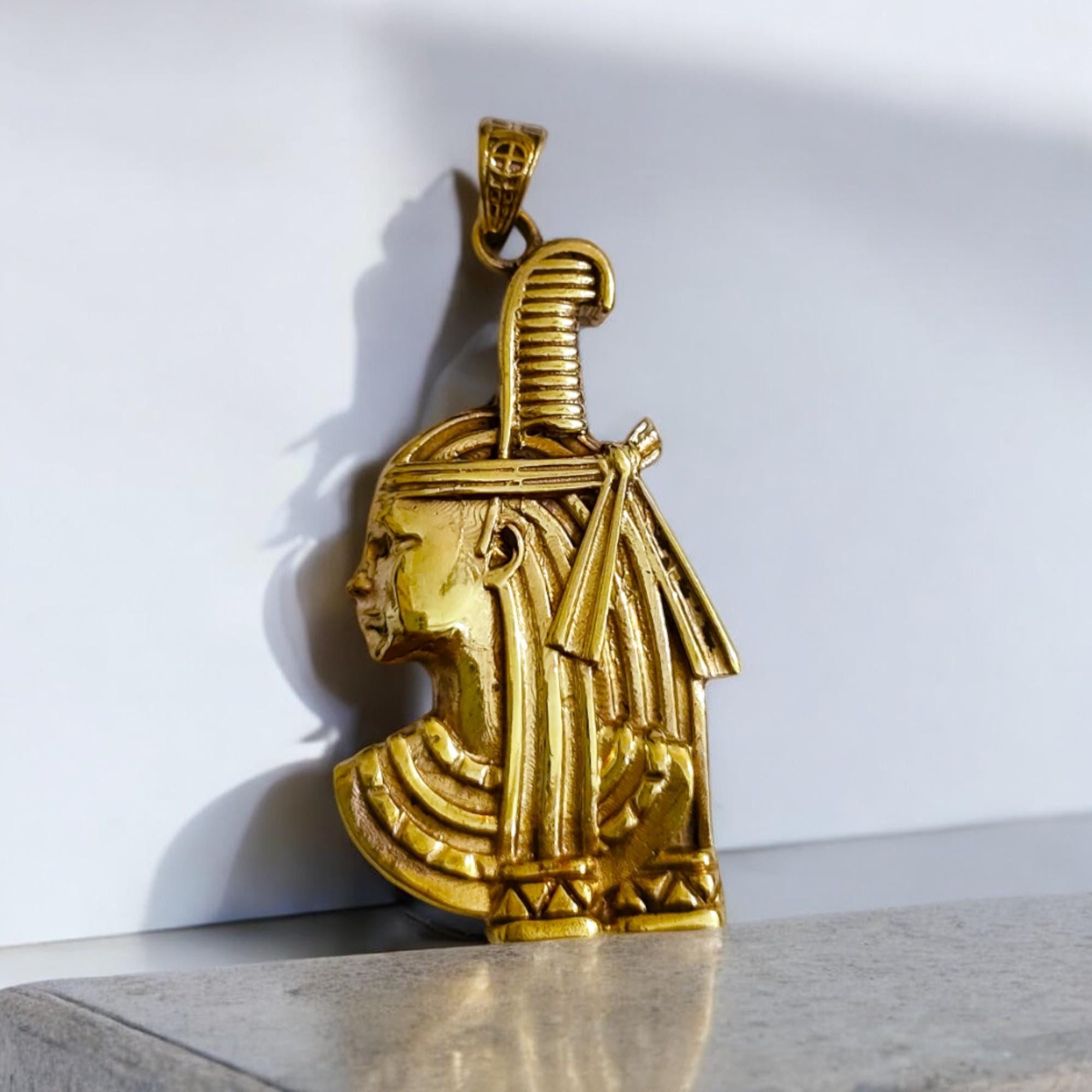 Gold Maat Necklace – Egyptian Goddess Talisman Pendant Gift Jewelry