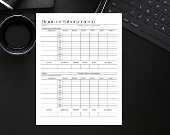 Diario de entrenamiento rastreador de entrenamiento Imprimible PDF