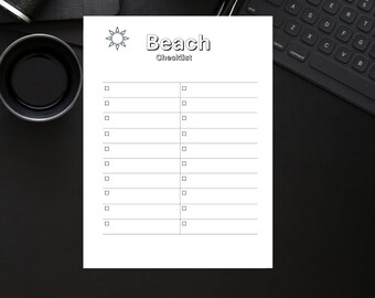 Beach Vacation Planner: Printable Checklist (PDF Download)