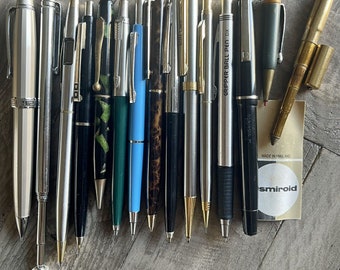 Lot Of 15 Vintage Pen/Pencil Marxton Parker Pilot Sheaffer Osmiroid Sun Line