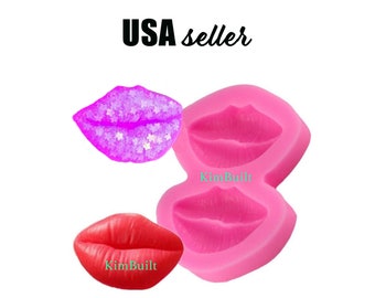 Lips Mold for Chocolate, Silicone Resin, Ice Tray, Puckered Mouth, Valentines Day, Lipstick, Kiss, Kissing, Love, Cards, Bachelorette Party