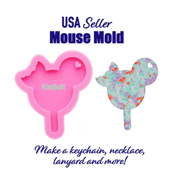 Mouse Ice Cream Bar Mold, Chocolate ice cream mouse ears silicone molds, keychain, pendant, resin, jewelry, epoxy shiny Slip me a Mickey