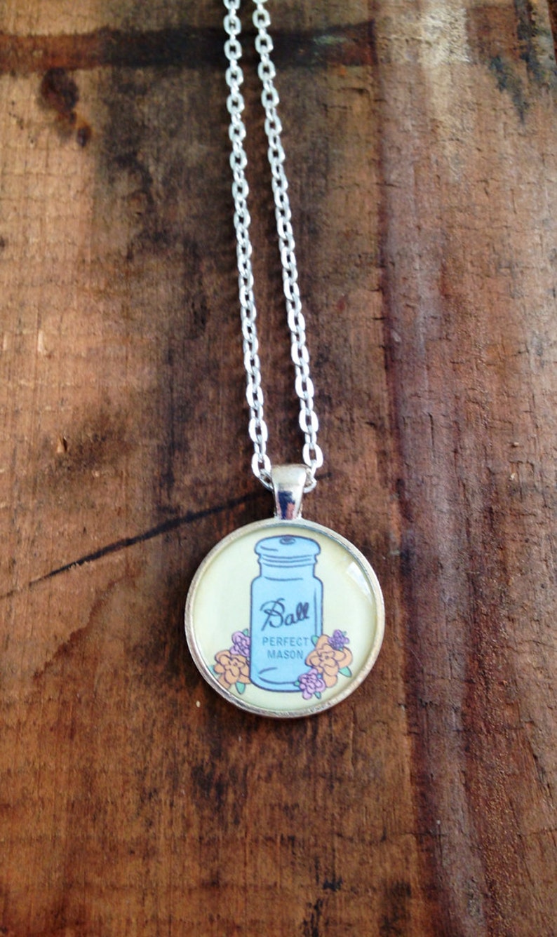 Mason Jar Gift Ideas Pendant Necklace Jewelry Vintage Antique Etsy