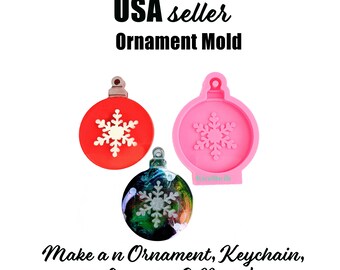 Christmas resin molds, Ornament mold, Christmas keychain mold, Xmas tag pendant resin mold , epoxy mold, shiny holiday tree decoration mold