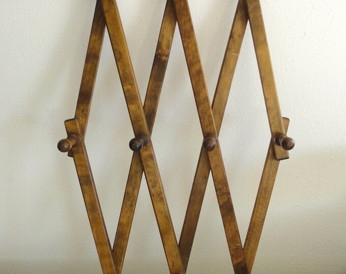 Wall Peg Hook Expandable Wood Accordion Wall Hooks in Medium Etsy
