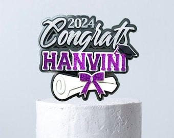 Graduation Cake Topper | 2026 Grad Party Custom Cake Topper | Congrats Grad Cake Topper | Personalized Name Cake Topper | Class of 2026