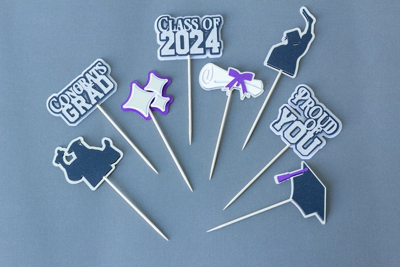 Star Topper Graduation Graduation Cupcake Toppers | Class of 2026 Grad Party Cupcake Toppers ...
