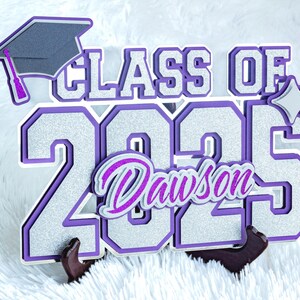 Grad Party Class of 2025 Sign | Graduation Gift | Grad Custom Name Sign | Grad Party Tabletop Decor