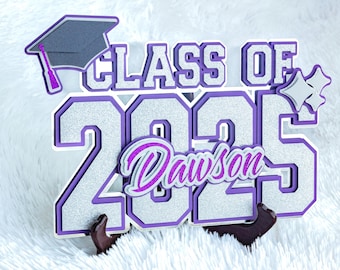 Grad Party Class of 2025 Sign | Graduation Gift | Grad Custom Name Sign | Grad Party Tabletop Decor