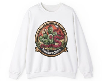 Cactus Sweatshirt, Plant Sweatshirt, Snake Sweatshirt, Gift for Plant Lover, Northern Cactus Co. Unisex Heavy Blend™ Crewneck Sweatshirt
