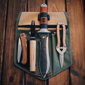 Complete Gardener Tool Kit with Tool Waist Bag Organizer, Hori Hori Knife Trowel, Pruner, Pruning Saw, Weeder, Gift, Gardening,Garden,Plants