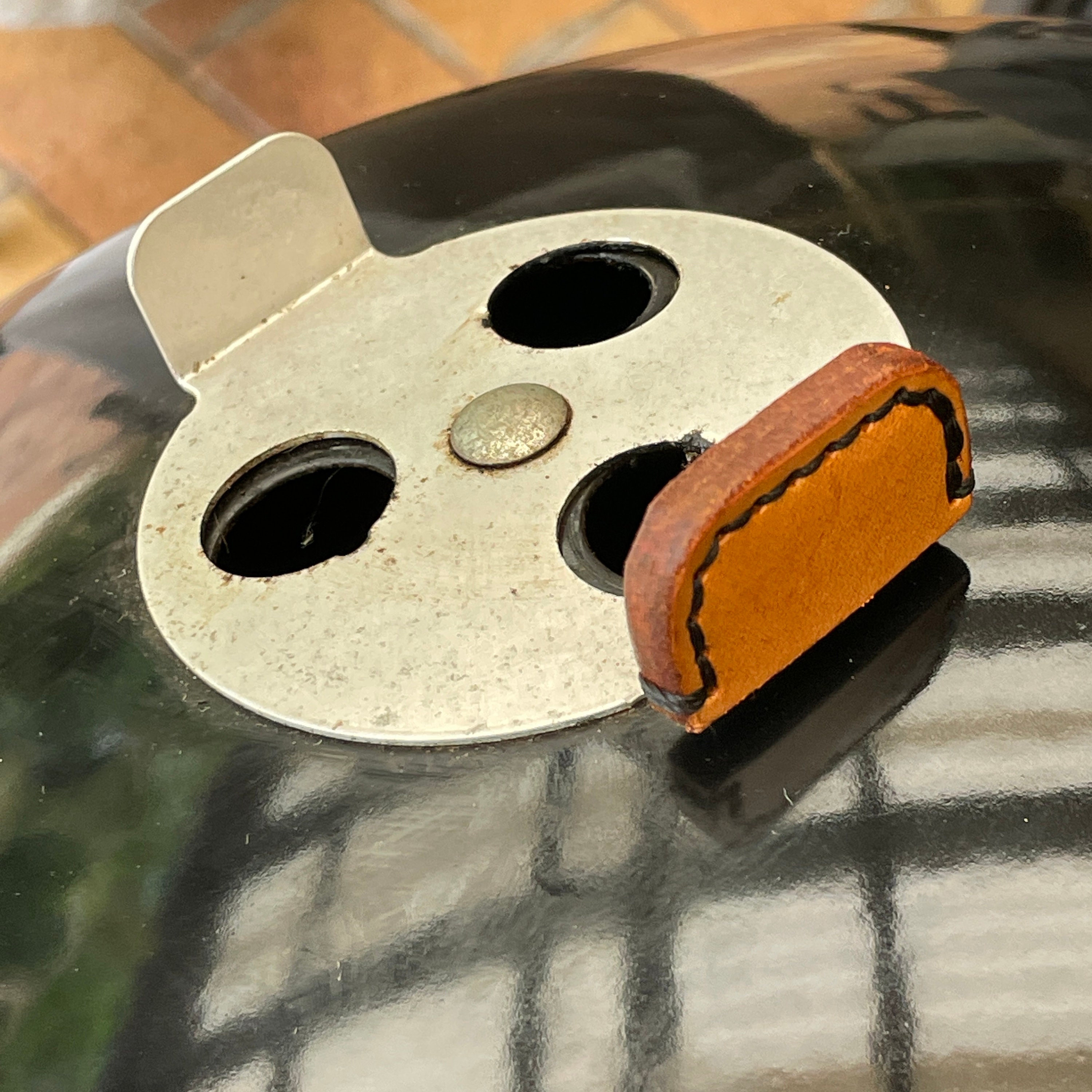 Hand Crafted Leather BBQ Vent Handle - Weber Smokey Mountain (WSM