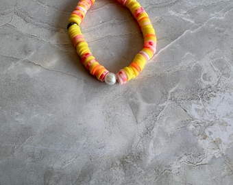 Clay Bead Bracelet | Handmade Stretch Bracelet | Colorful Polymer Clay Jewelry | Stackable Bracelet | Custom Beaded Bracelet | Gift for Her
