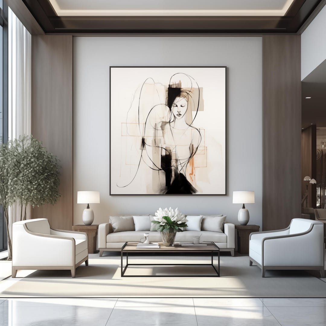 Minimalist Woman Abstract Art Print: Modern Contemporary Wall Decor ...