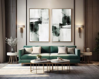Abstract Jade Green Wall Art: Modern Minimalist Print (Digital Download)