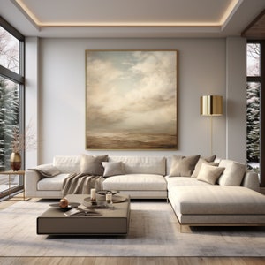 Serene Deep High Seas Oceanview Moderne zeitgenössische abstrakte Kunst Gemälde Digitaldruck für Leinwände und Poster