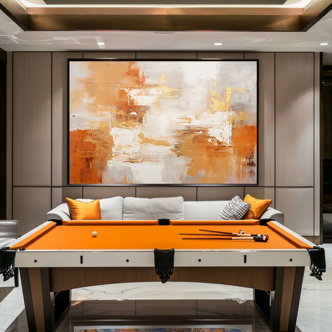 Orange and Gold Contemporary Abstract Wall Art Digital Download for ...