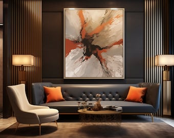 Abstract Wall Art Print: Orange, Rust, and Brown (Digital Download