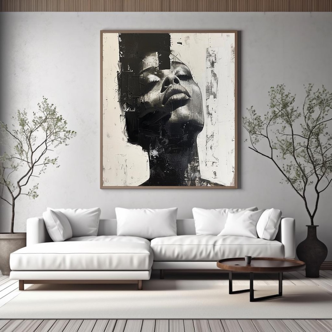 Black Woman Abstract Art Print: Modern Contemporary Portrait (digital ...