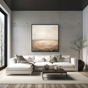 Ruhige Landschaft Teichblick Moderne Zeitgenössische abstrakte Kunst Gemälde Digitaldruck für Leinwände und Poster