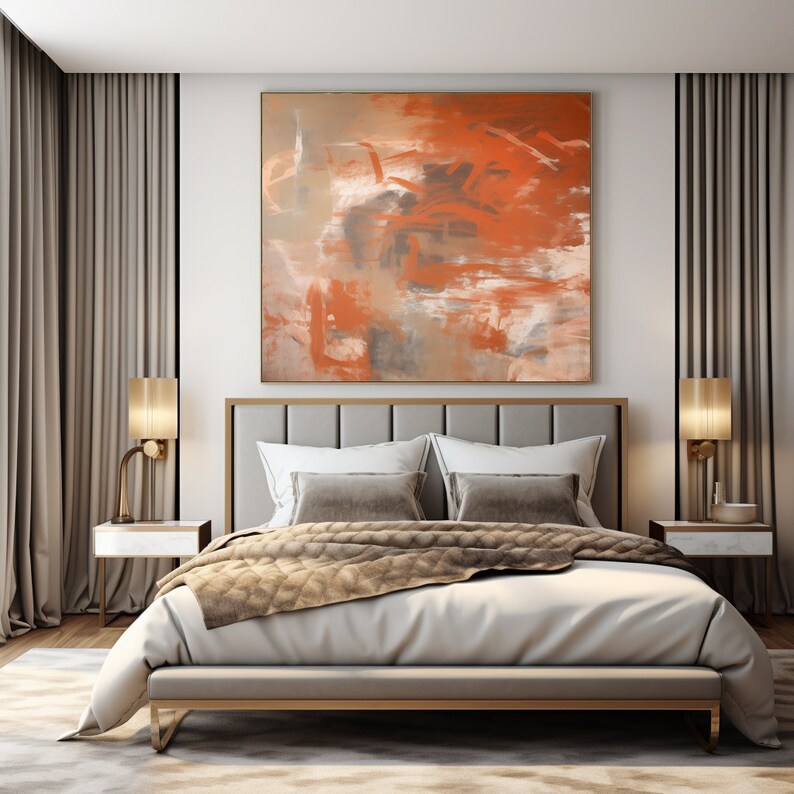Rust, Tan, and Taupe Modern Contemporary Abstract Wall Art Painting ...