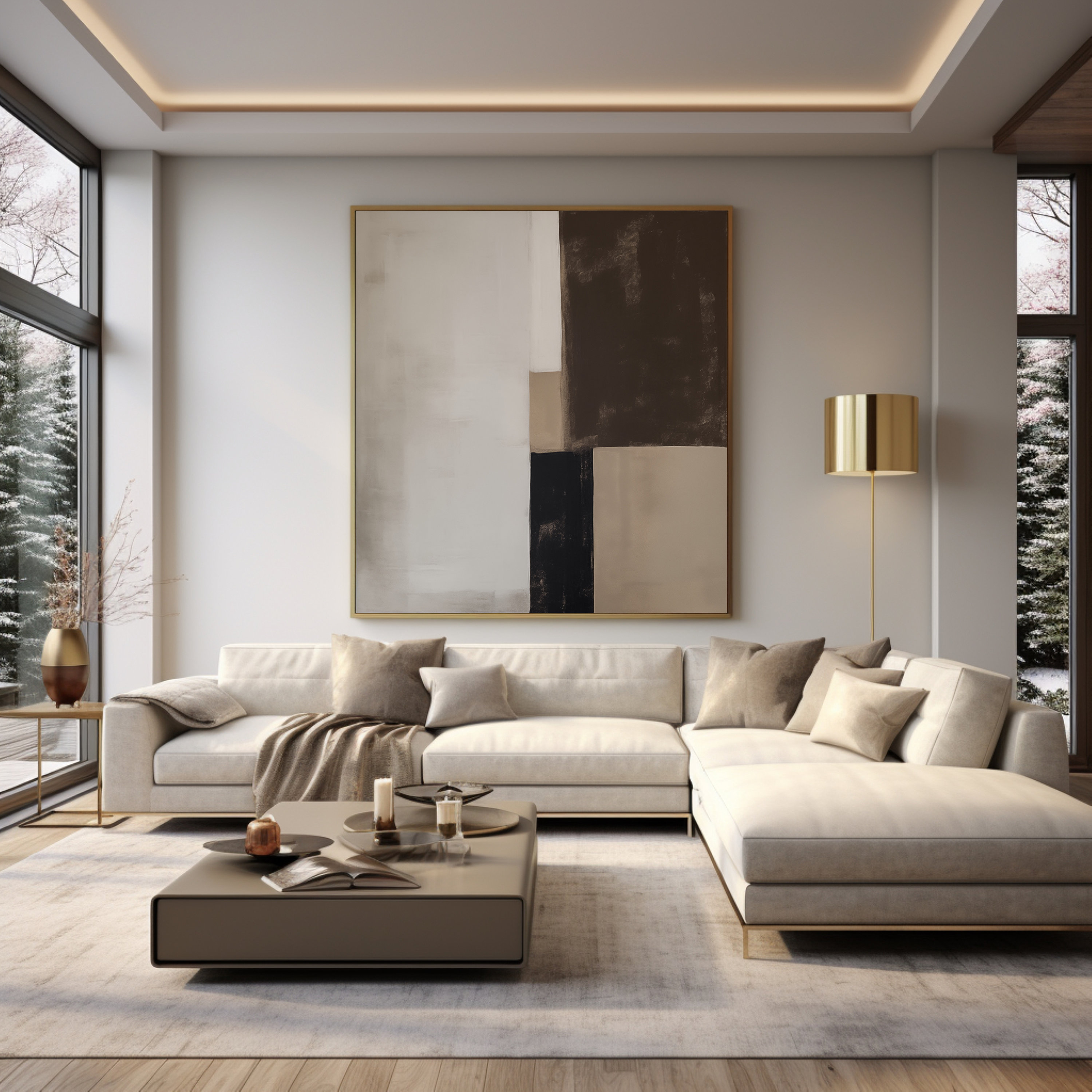 Brown, Beige, Black & Tan Modern Contemporary Abstract Wall Art Painting Digital Print Download for Canvases and Posters