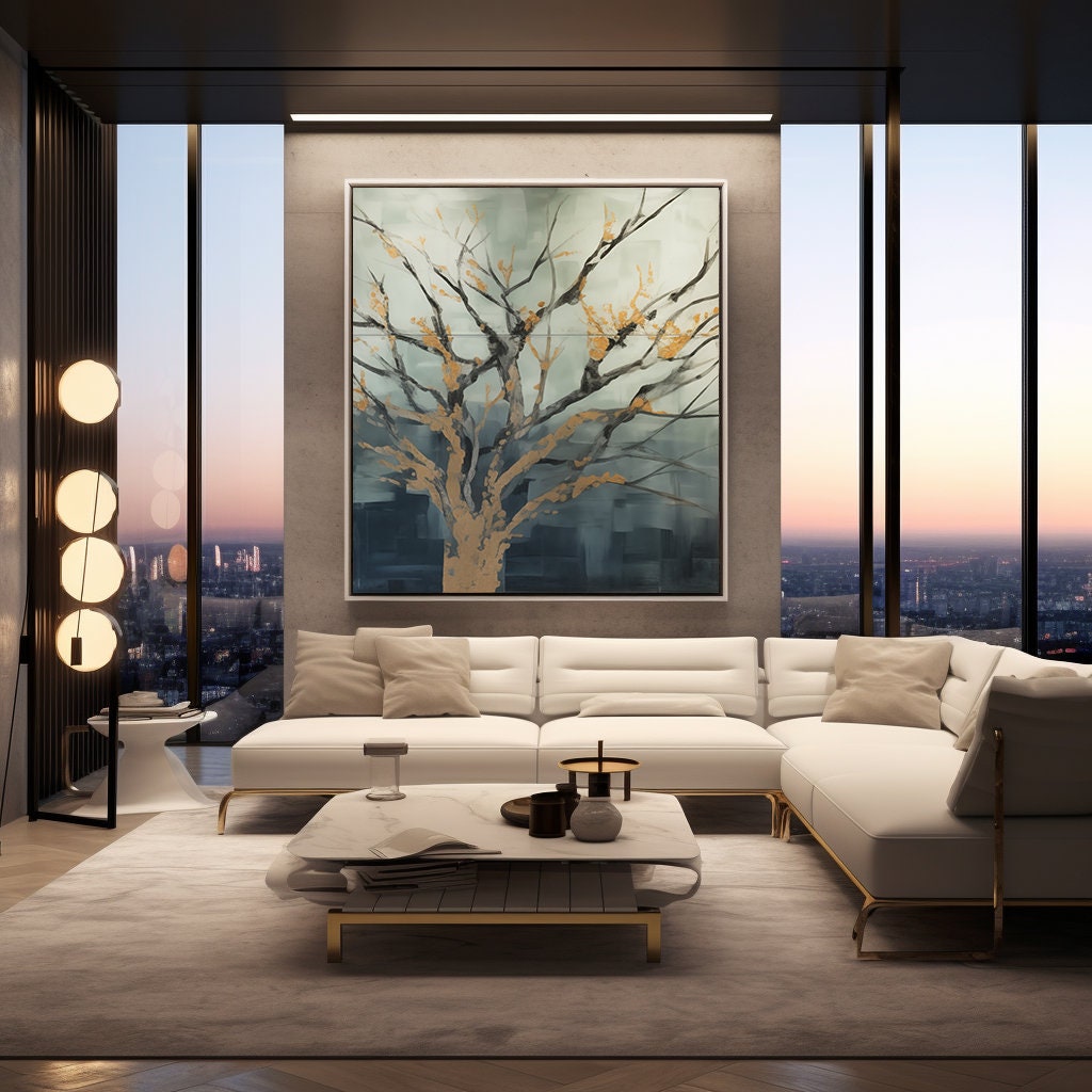 Tree in the Landscape Modern Contemporary Abstract Wall Art Painting ...