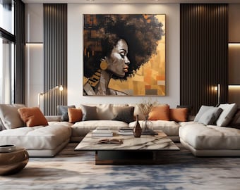 Modern Abstract Wall Art: Black Beauty Painting (Digital Print Download for Canvas)