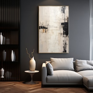 Beige, schwarz, and hellbraune moderne zeitgenössische abstrakte Kunst Wandbild Digitaldruck für Leinwände und Poster